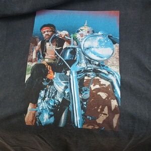Vintage Jimmy Hendrix Graphic Tee with Motorcycle Print Authentic